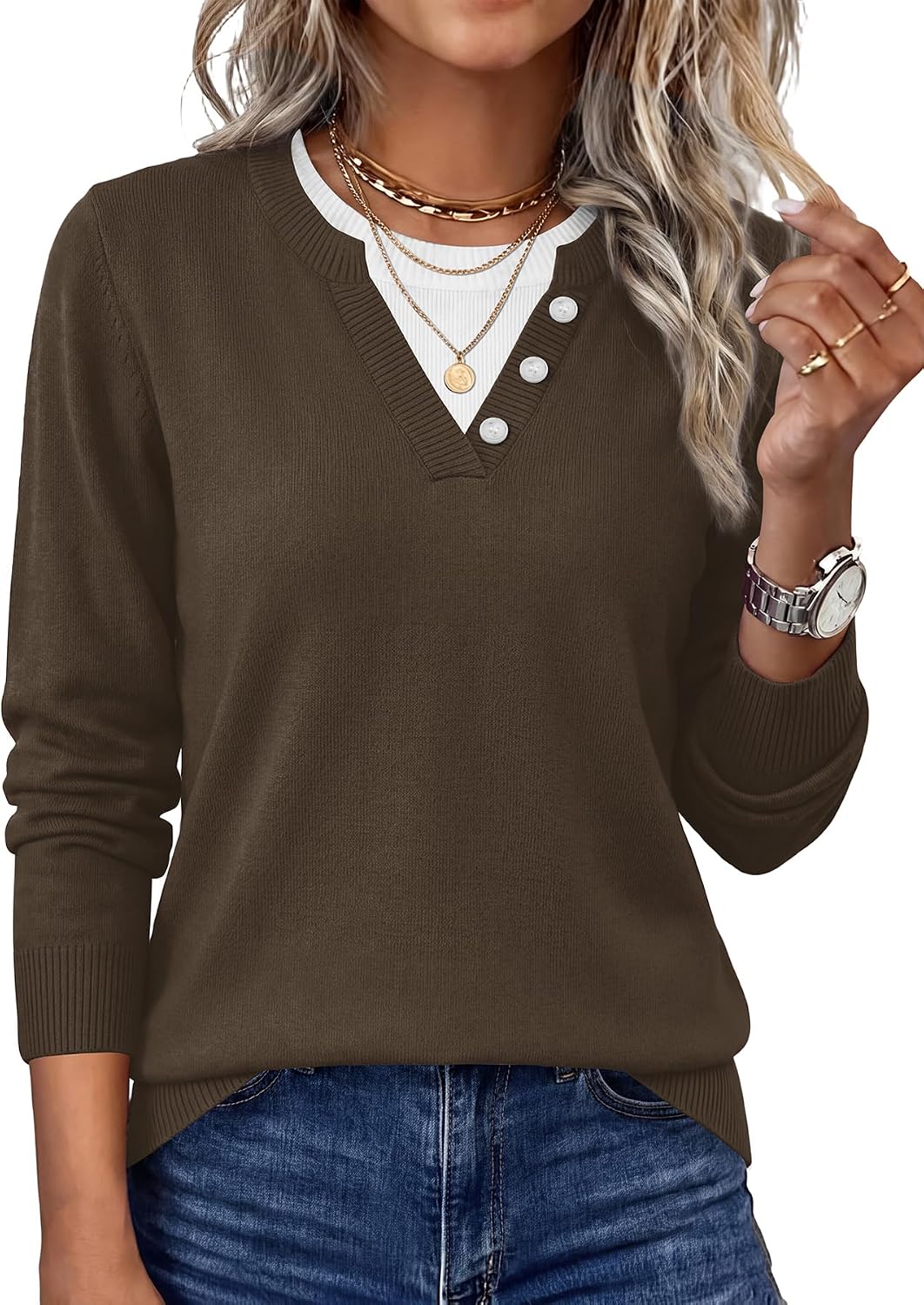Women Lightweight Pullover Long Sleeve Tops