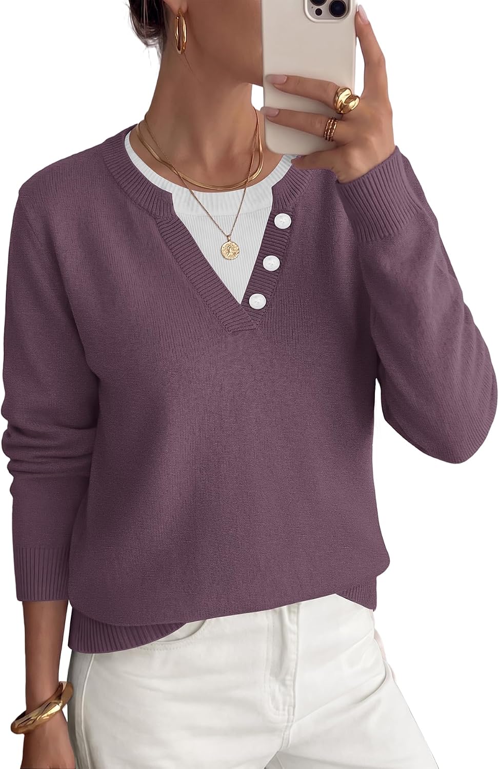 Women Lightweight Pullover Long Sleeve Tops