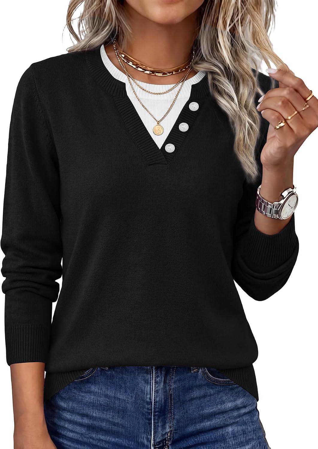 Women Lightweight Pullover Long Sleeve Tops