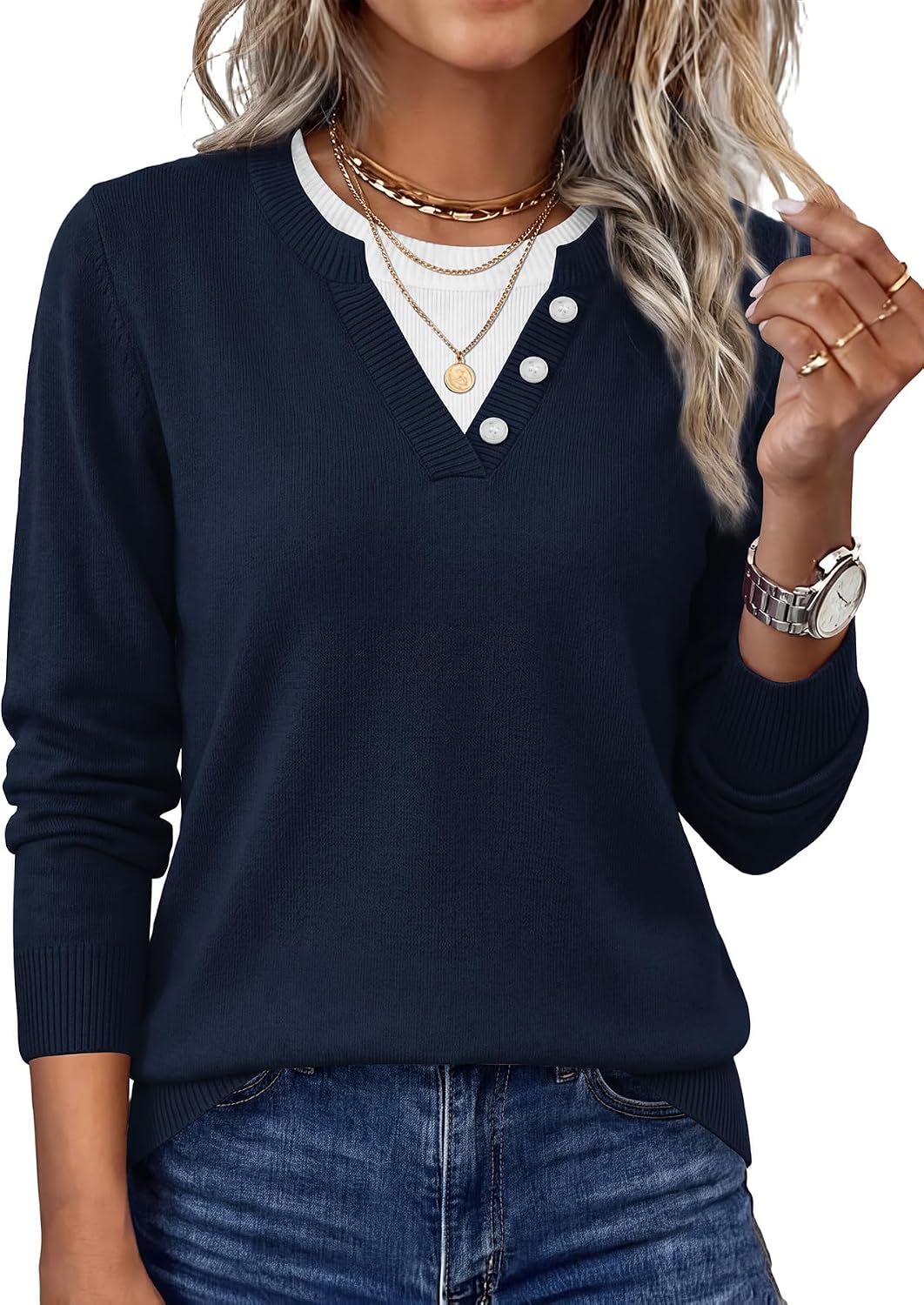Women Lightweight Pullover Long Sleeve Tops