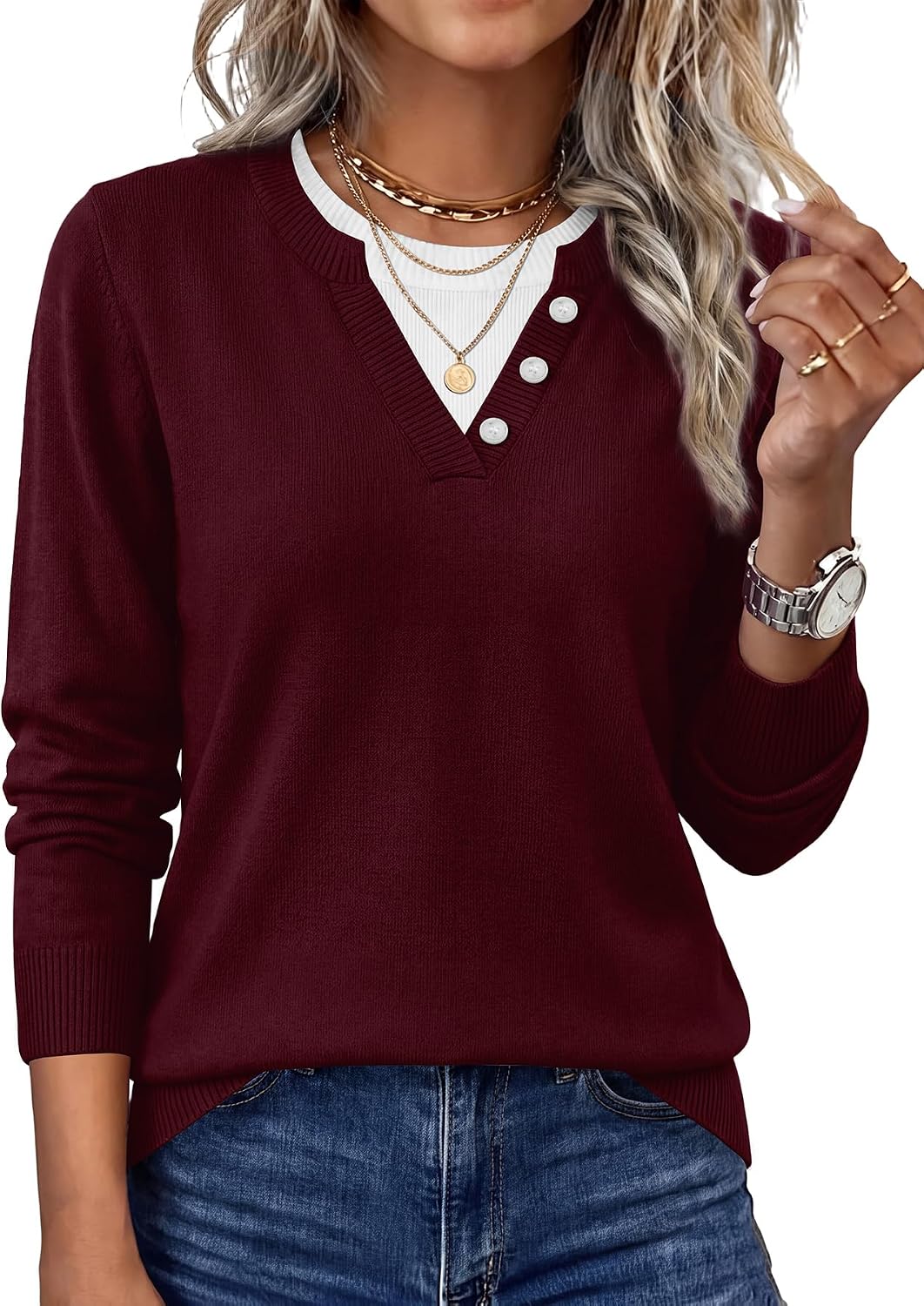 Women Lightweight Pullover Long Sleeve Tops