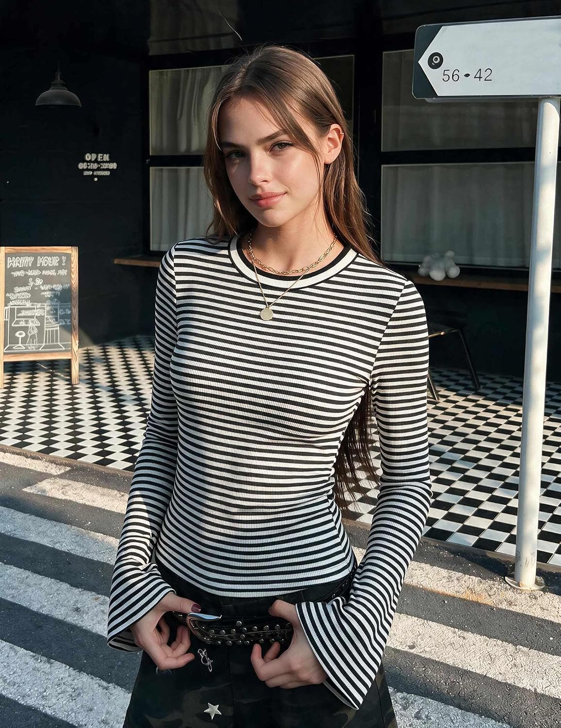 Women Tops Crewneck Ribbed Going Out Outifts