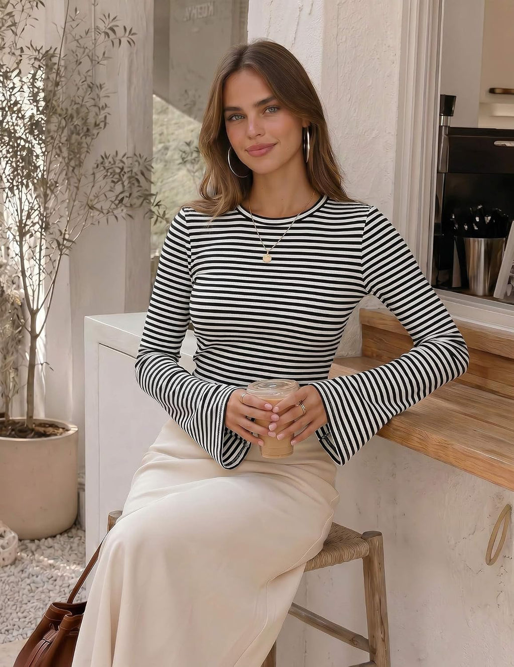 Women Tops Crewneck Ribbed Going Out Outifts