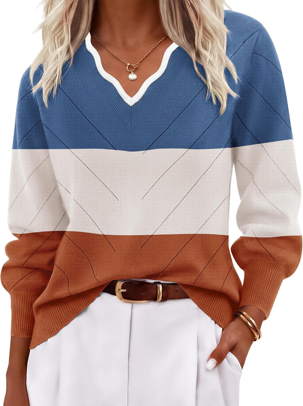 Womens Fall Sweater Cute Clothes Ribbed Knit Pullover Blouse Purple