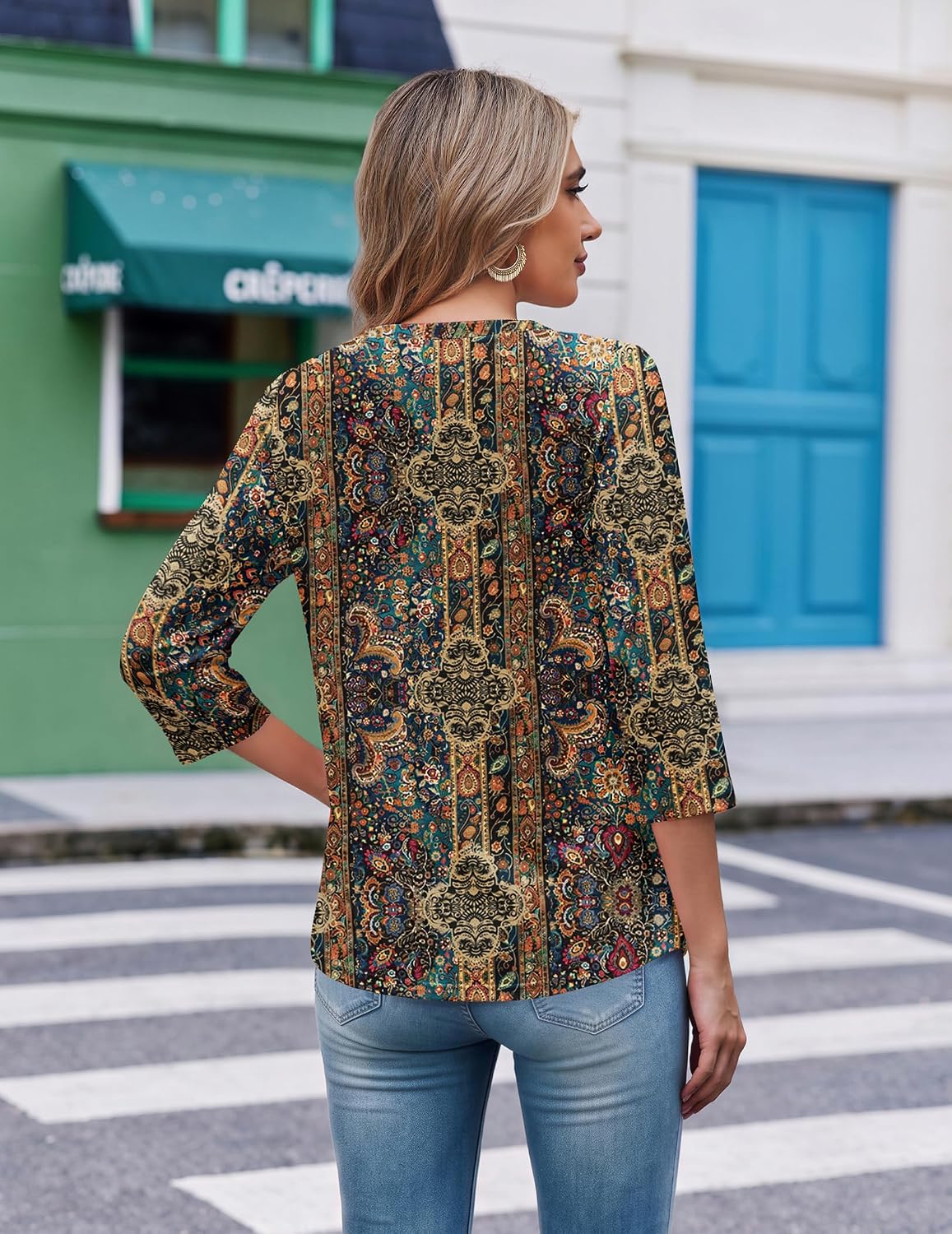 Women Dressy Tops Business Casual Cute Oversized Tunic | 3/4 length sleeves offer moderate coverage