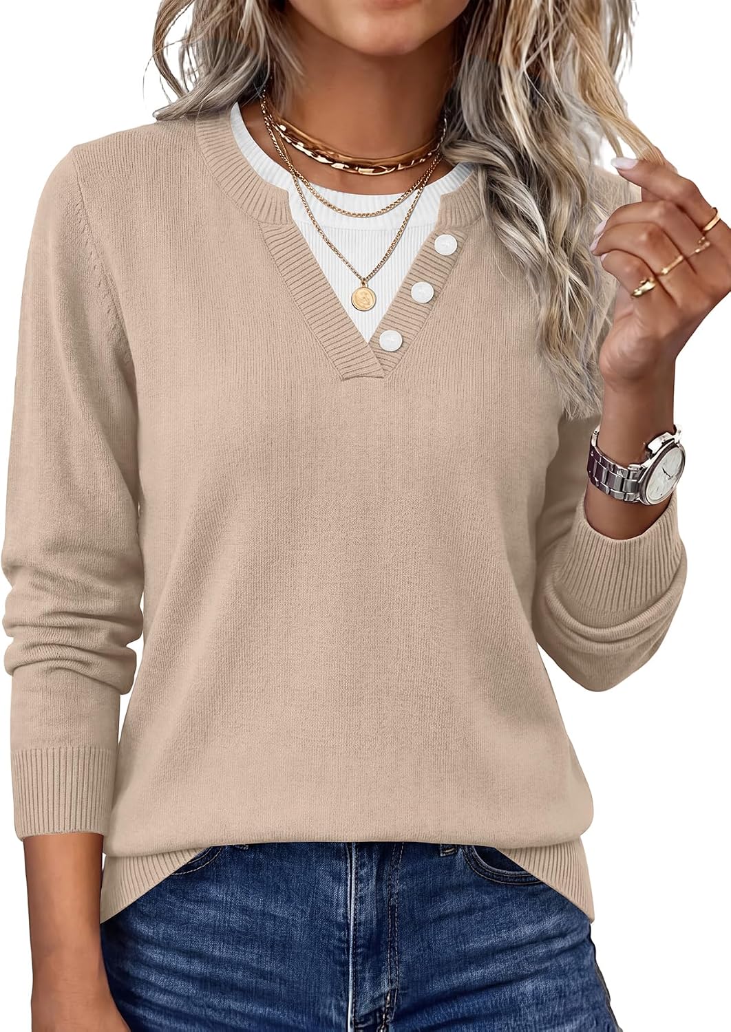 Women Lightweight Pullover Long Sleeve Tops
